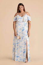 Genevieve Blue Rococo Floral alternate view 1 bridesmaid dress