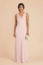 Odette Blush Pink front view bridesmaid dress