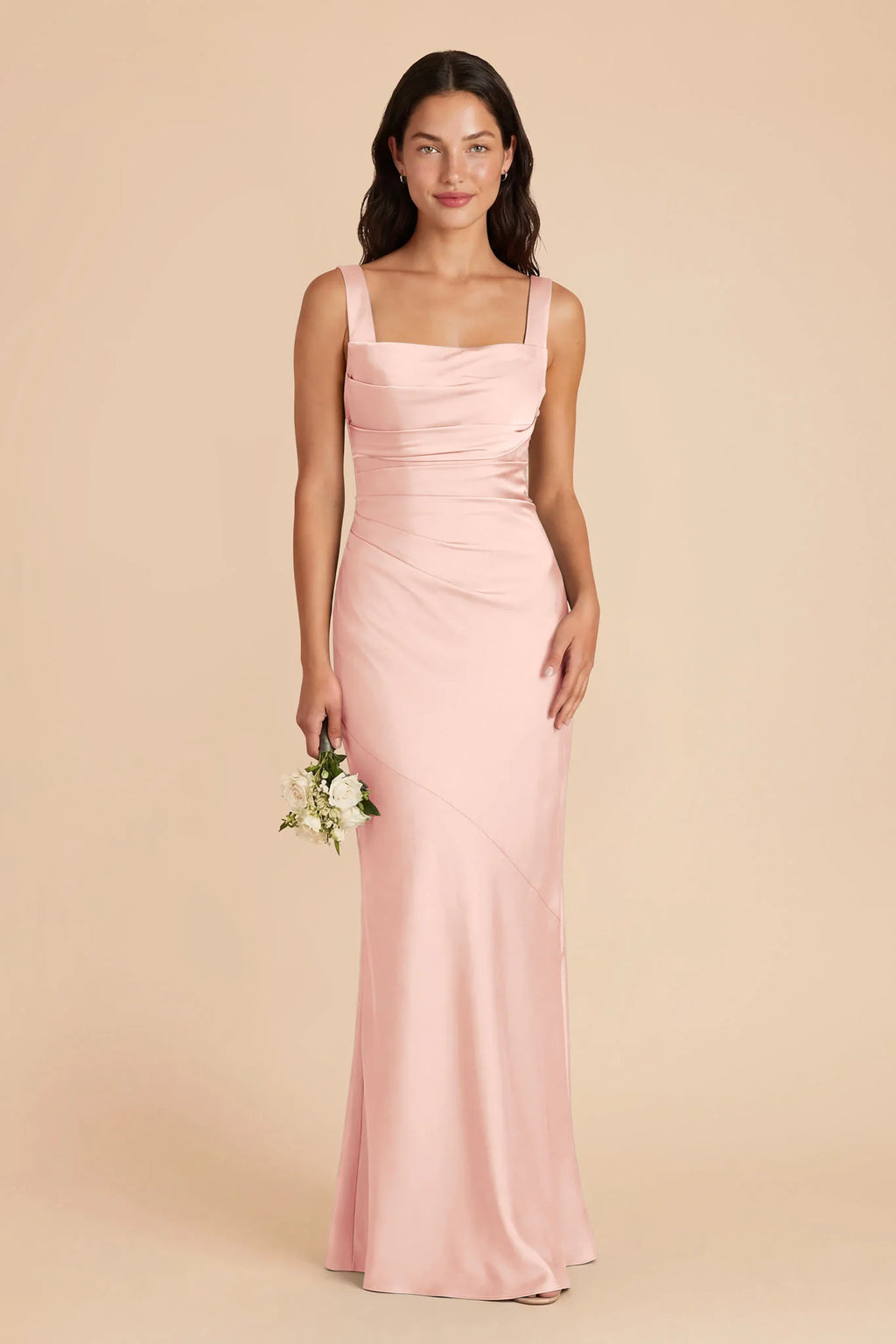 Colette Blush Pink front view bridesmaid dress