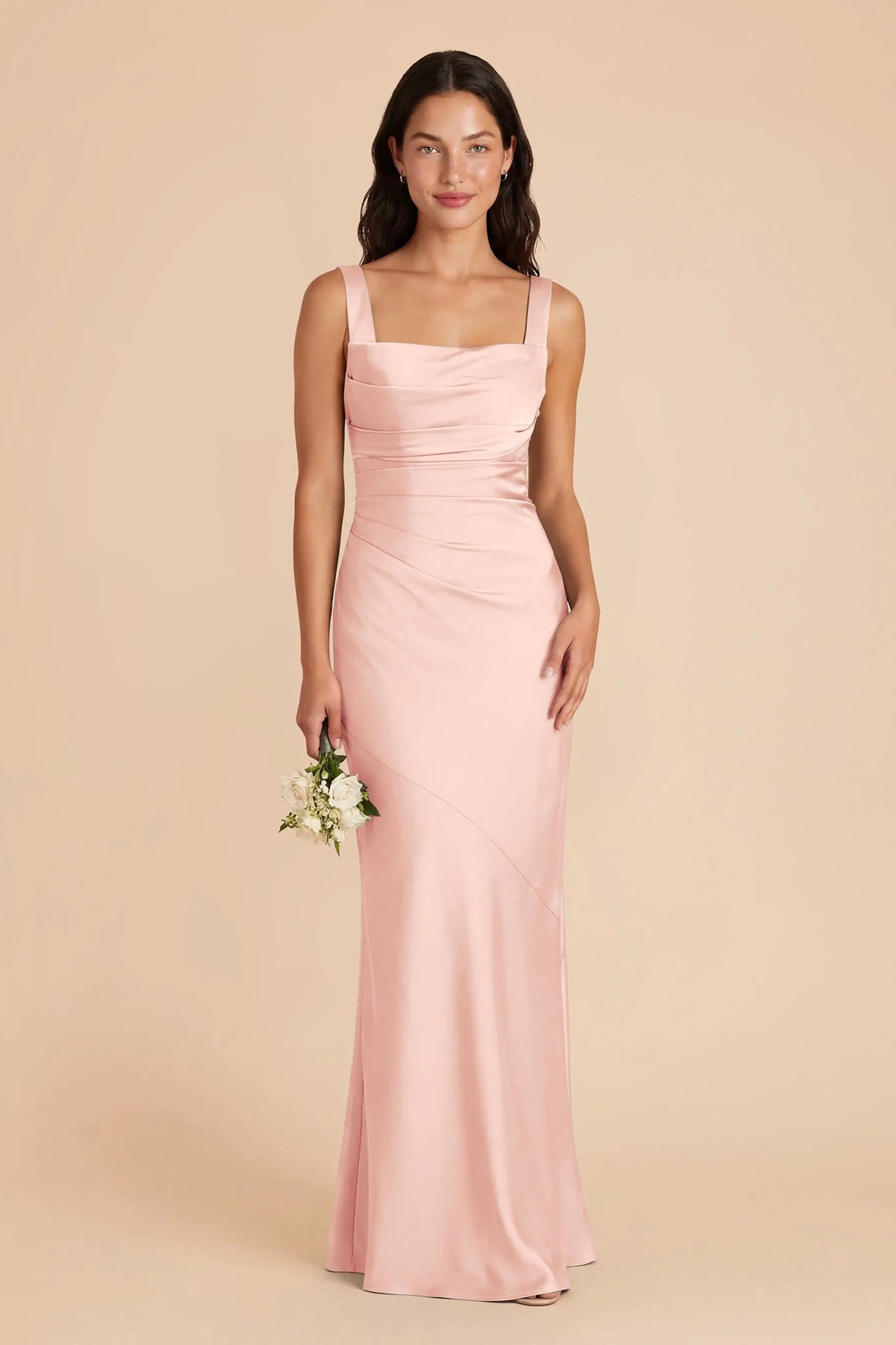 Colette Blush Pink front view bridesmaid dress