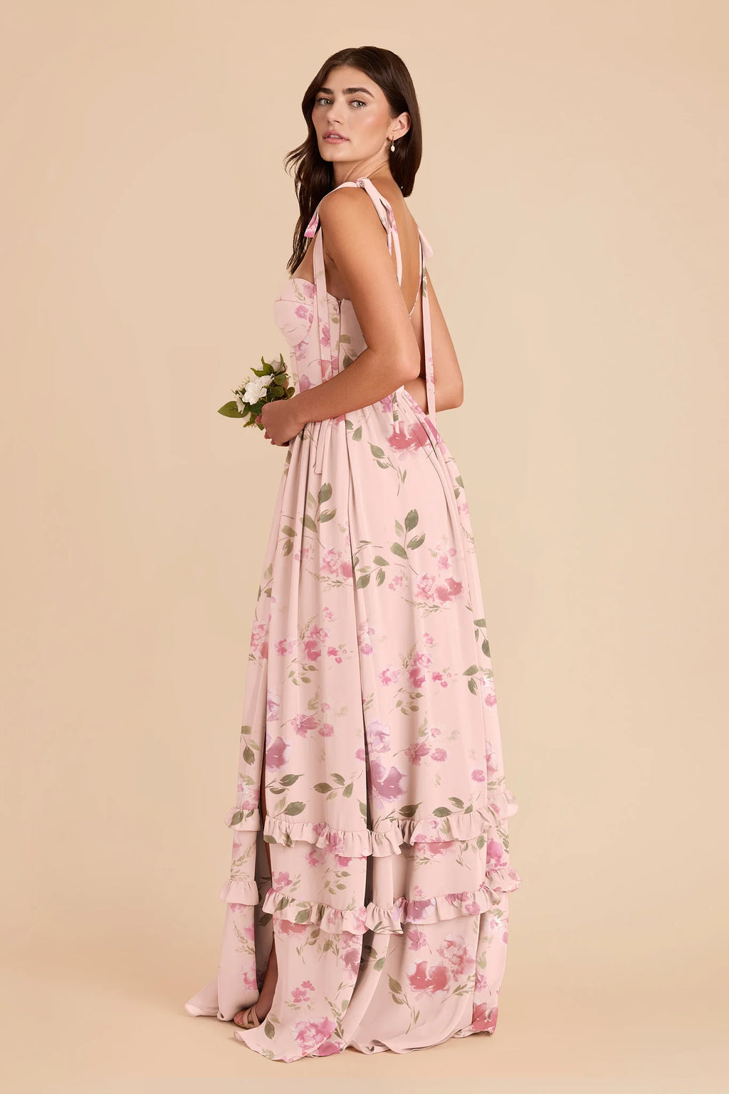 Daphne Blush Pink Rococo Floral alternate view 2 bridesmaid dress