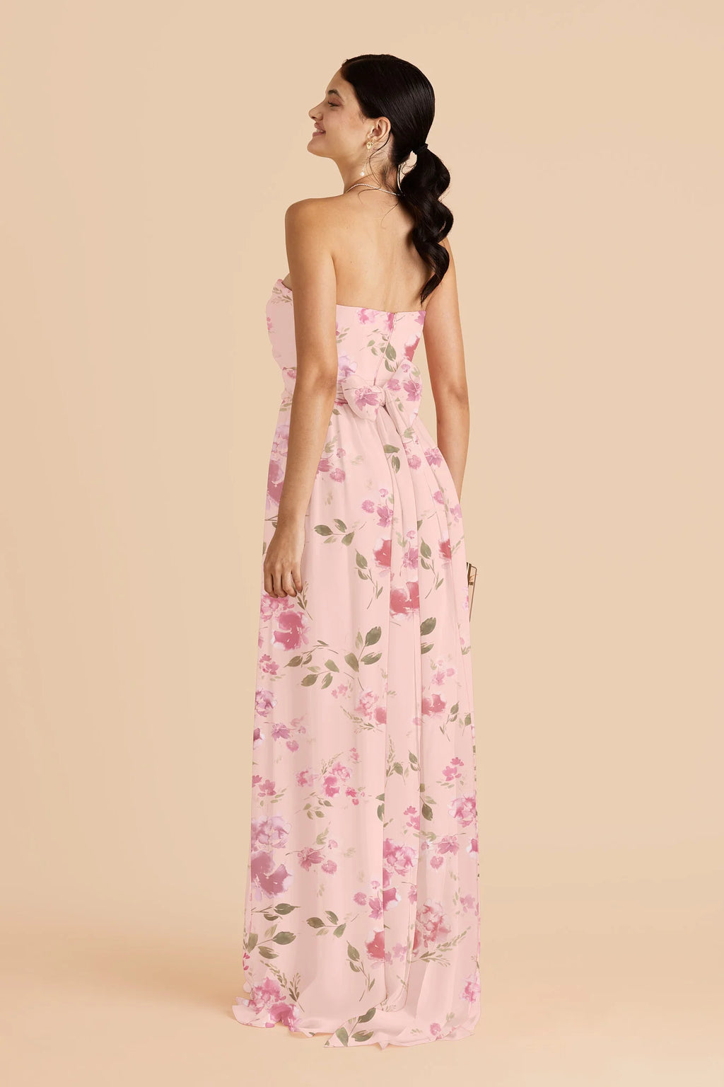 Elodie Blush Pink Rococo Floral alternate view 2 bridesmaid dress