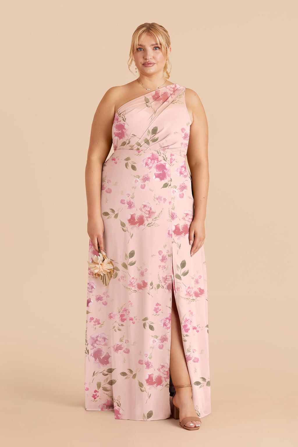 Celine Blush Pink Rococo Floral alternate view 1 bridesmaid dress