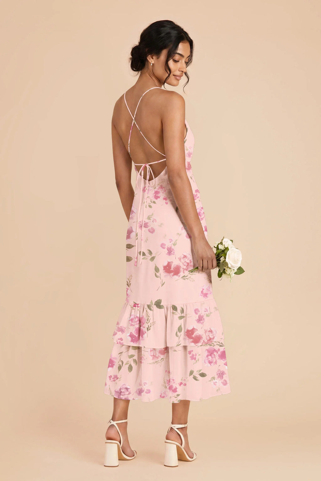 Liora Blush Pink Rococo Floral alternate view 1 bridesmaid dress