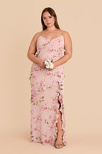 Vivienne Blush Pink Rococo Floral alternate view 1 bridesmaid dress
