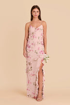 Vivienne Blush Pink Rococo Floral front view bridesmaid dress