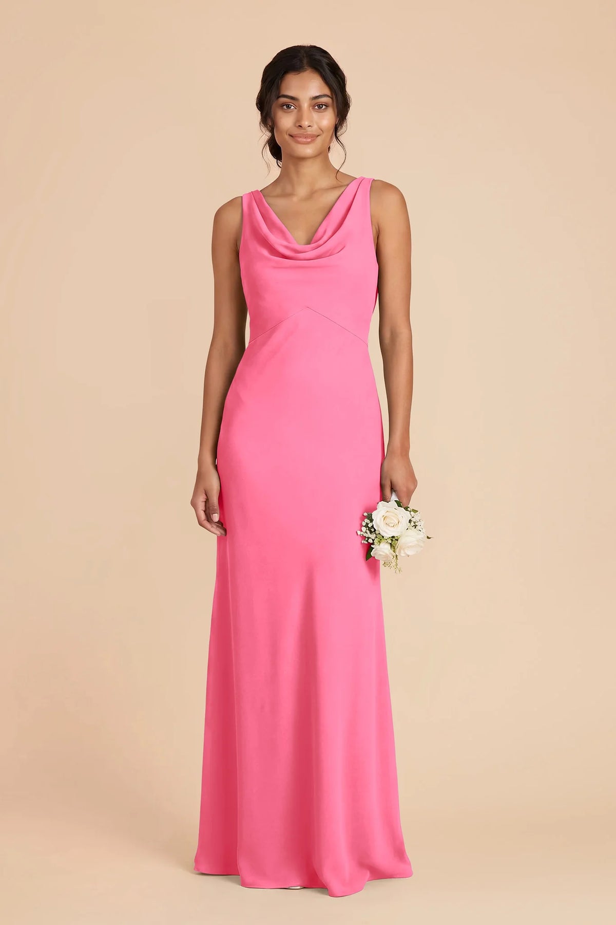 Odette Bon Bon Pink front view bridesmaid dress