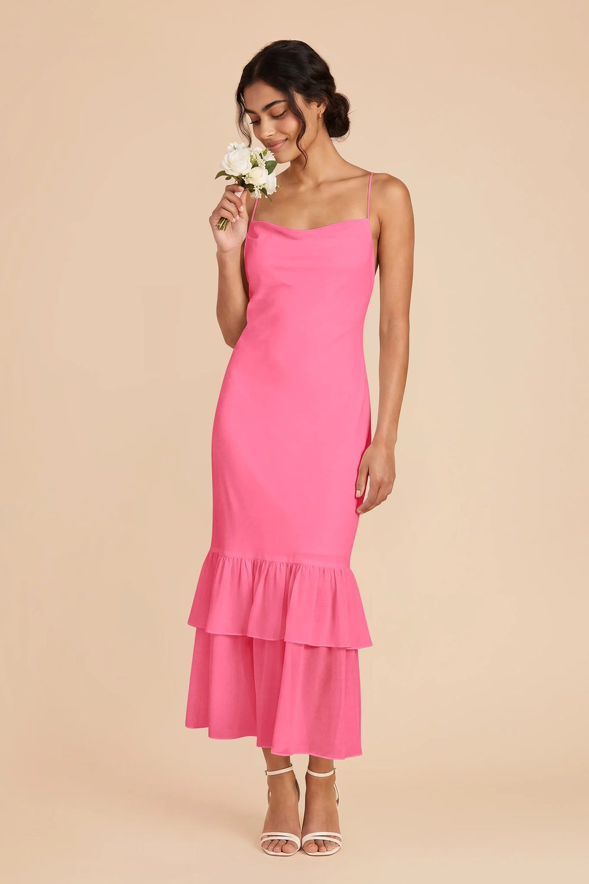 Liora Bon Bon Pink front view bridesmaid dress
