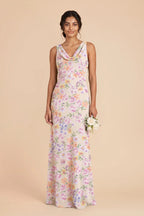 Odette Botanical Blooms front view bridesmaid dress