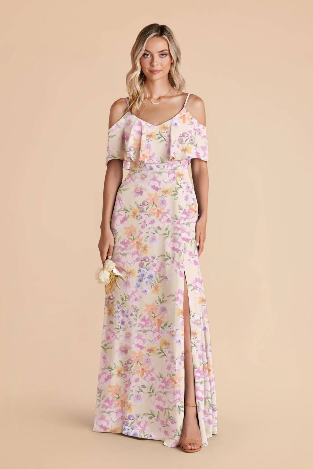 Genevieve Botanical Blooms front view bridesmaid dress