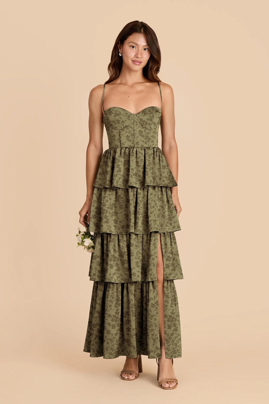 Calista Bright Martini Dreamy Floral front view bridesmaid dress
