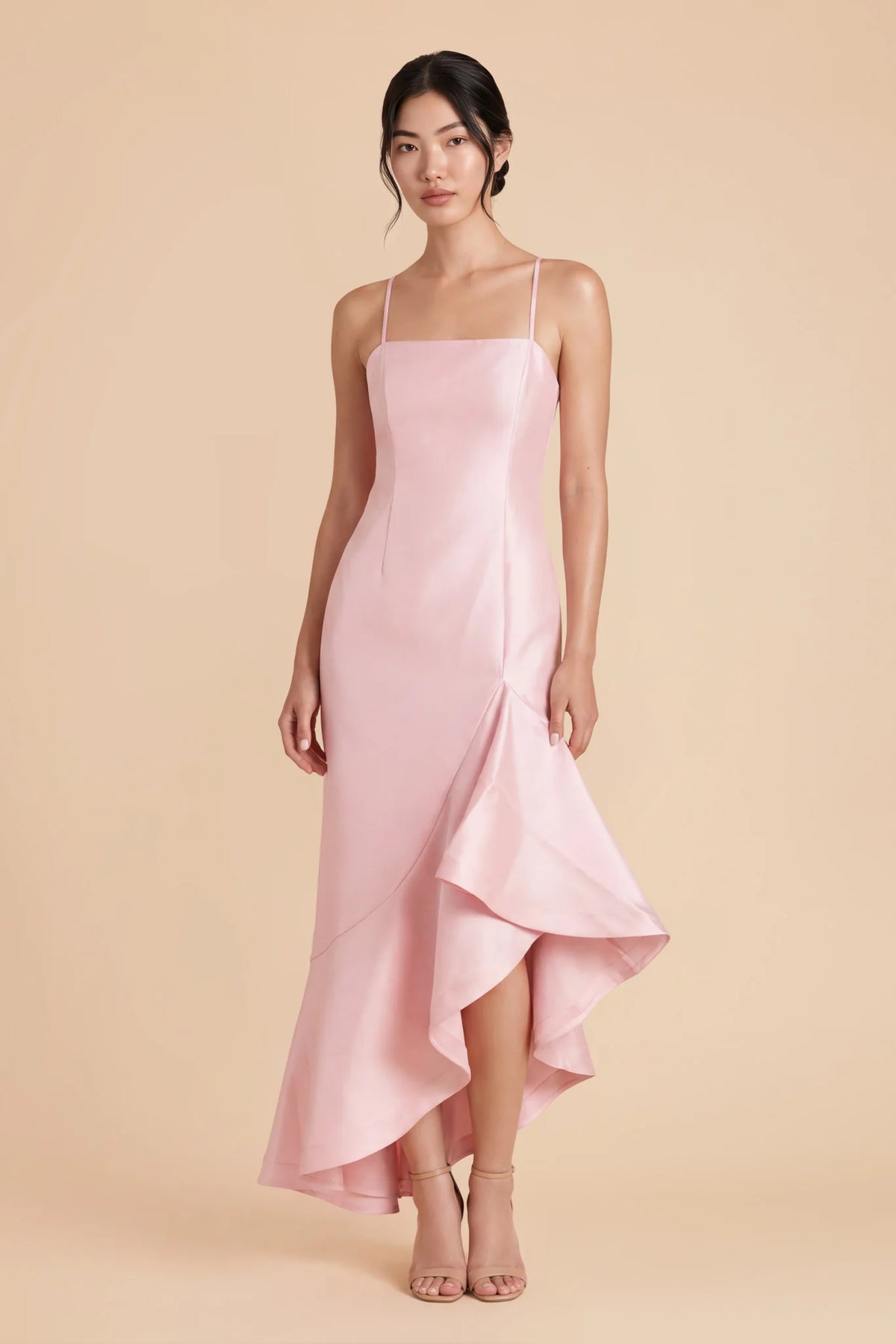Delphine Bright Pink front view bridesmaid dress