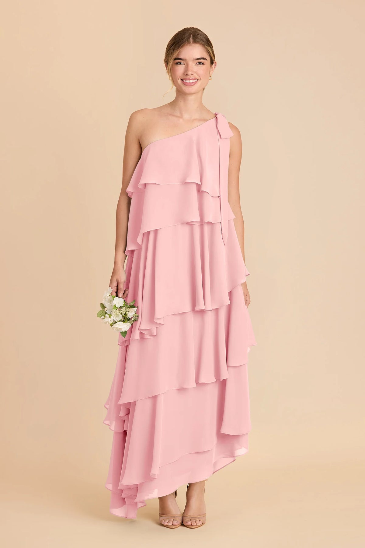 Marisol Bubblegum Pink front view bridesmaid dress