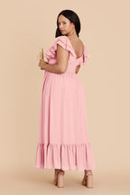 Talia Bubblegum Pink back view bridesmaid dress