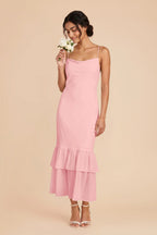 Liora Bubblegum Pink front view bridesmaid dress