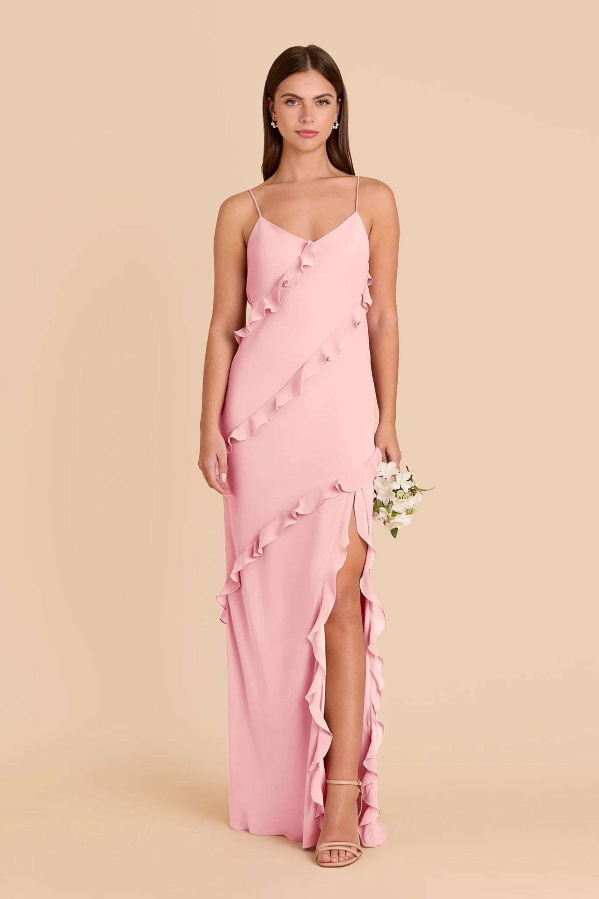 Vivienne Bubblegum Pink front view bridesmaid dress