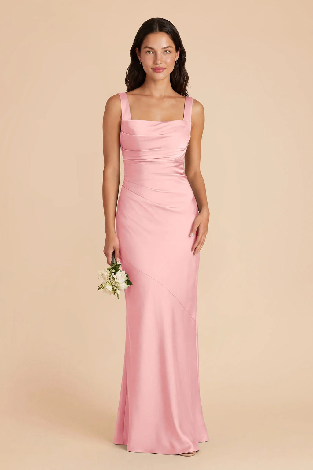 Colette Bubblegum Pink front view bridesmaid dress