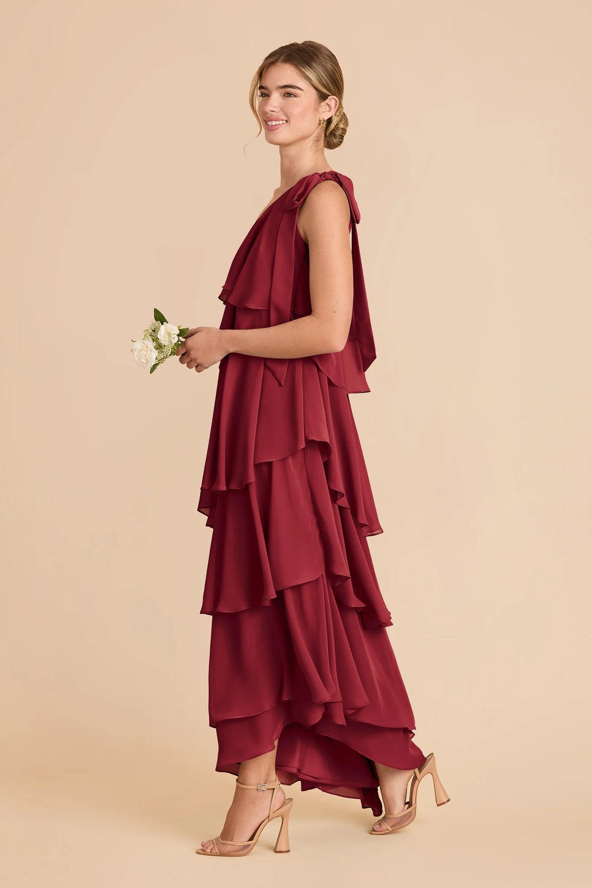 Marisol Burgundy alternate view 2 bridesmaid dress