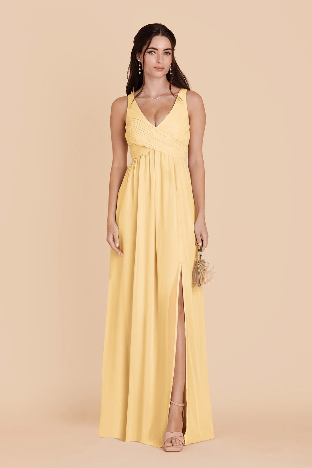Annelise Butter front view bridesmaid dress