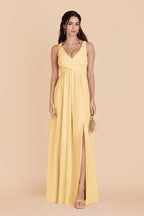 Annelise Butter front view bridesmaid dress