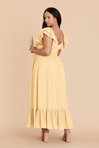 Talia Butter back view bridesmaid dress