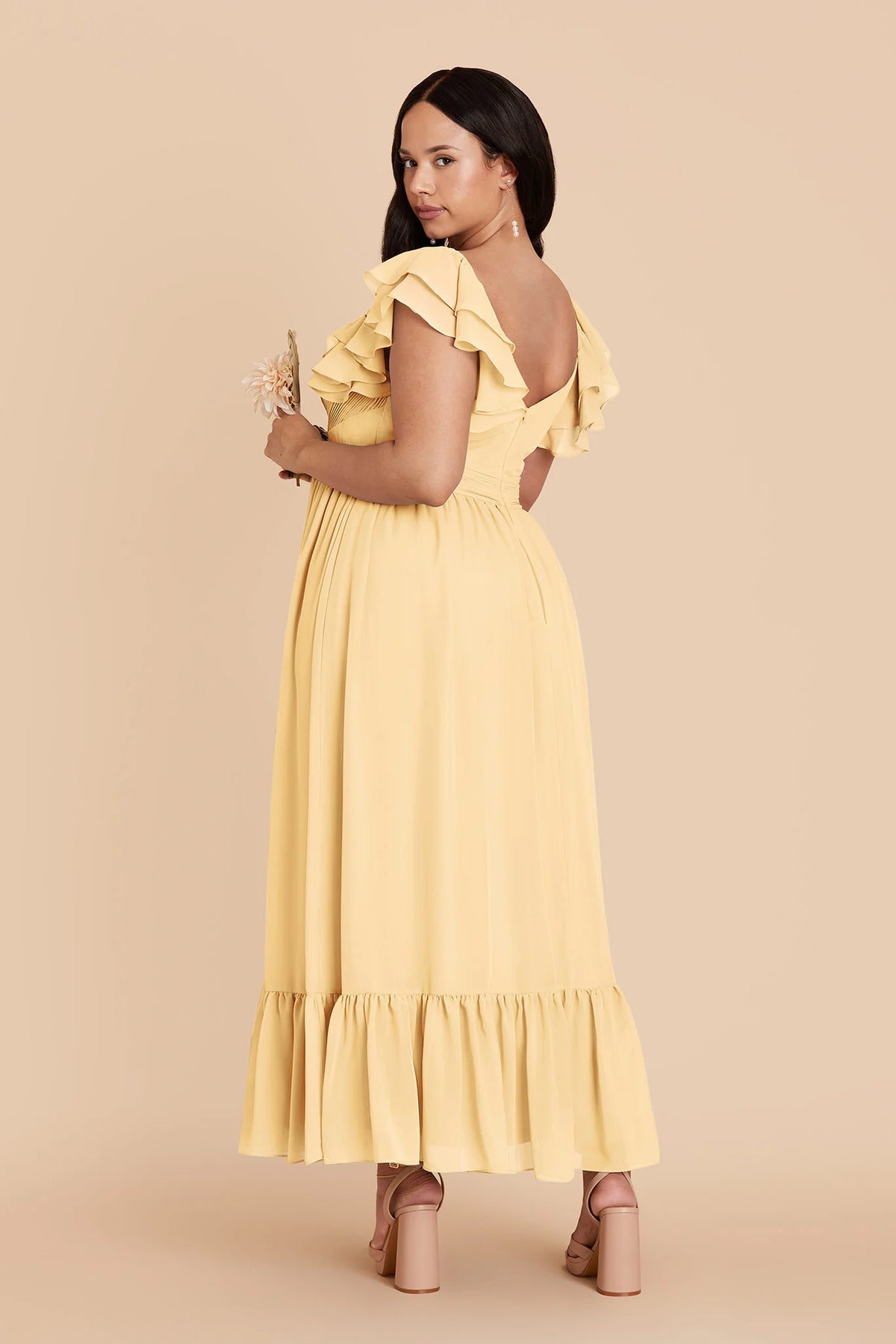 Talia Butter back view bridesmaid dress