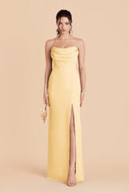 Odessa Butter front view bridesmaid dress