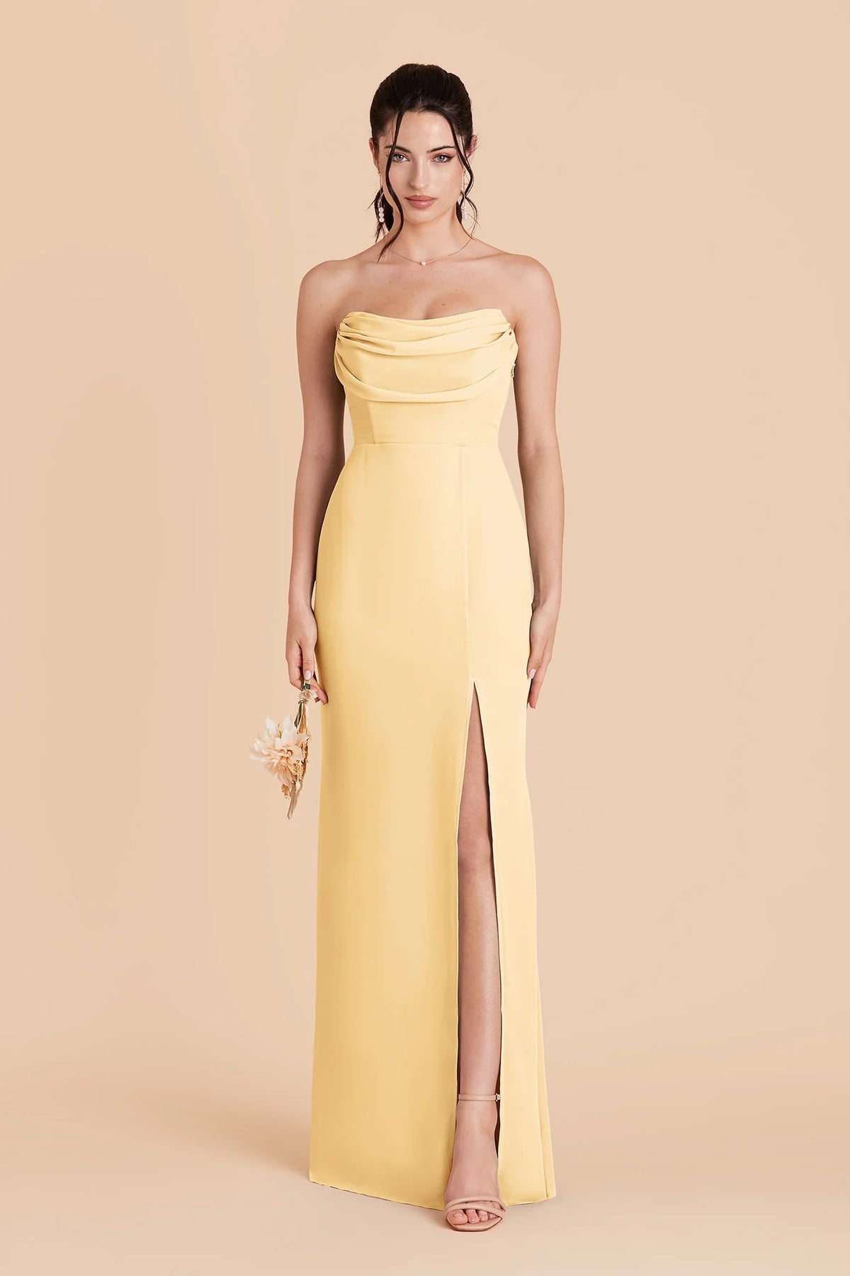 Odessa Butter front view bridesmaid dress