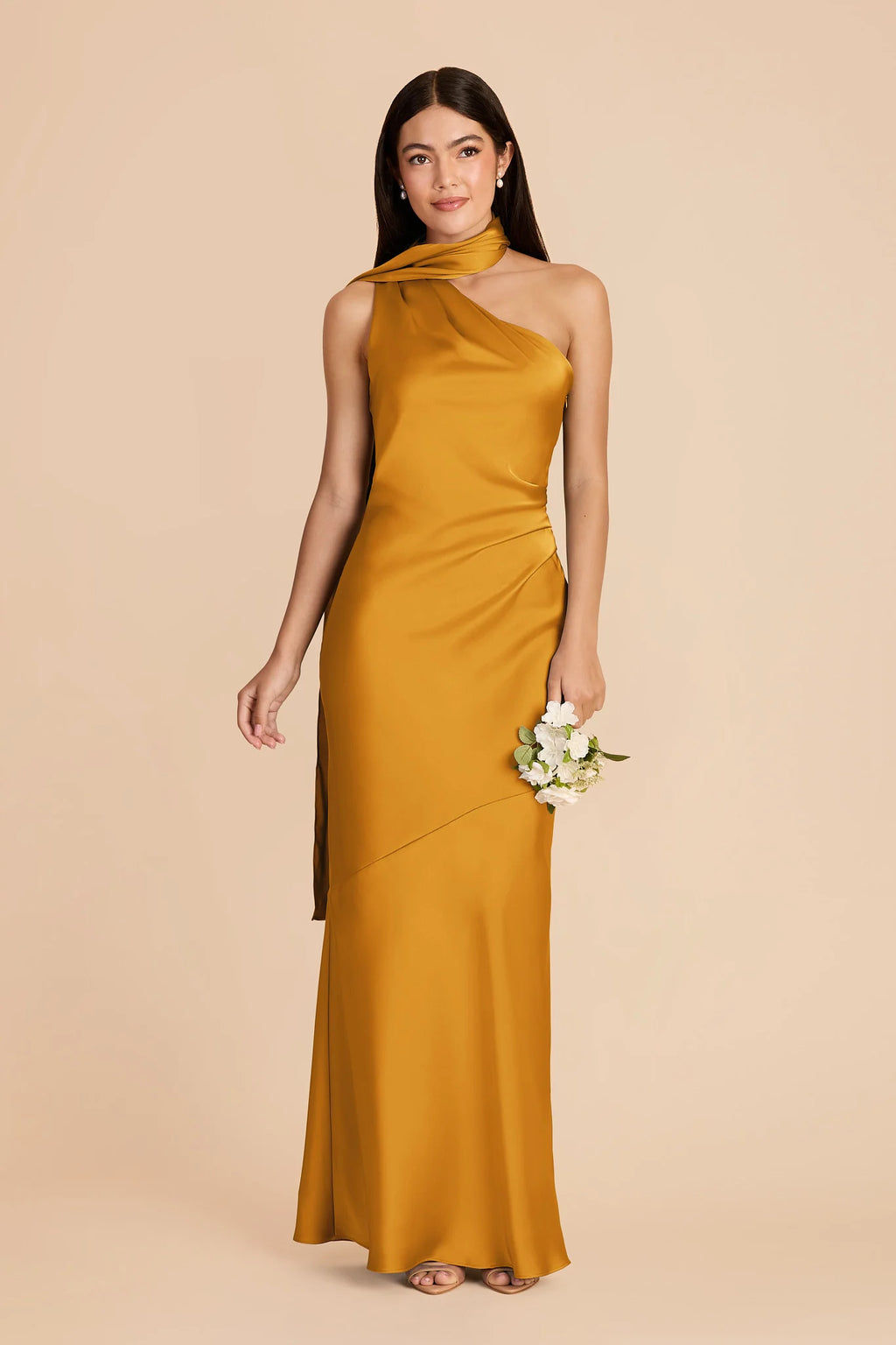 Ariadne Butterscotch front view bridesmaid dress