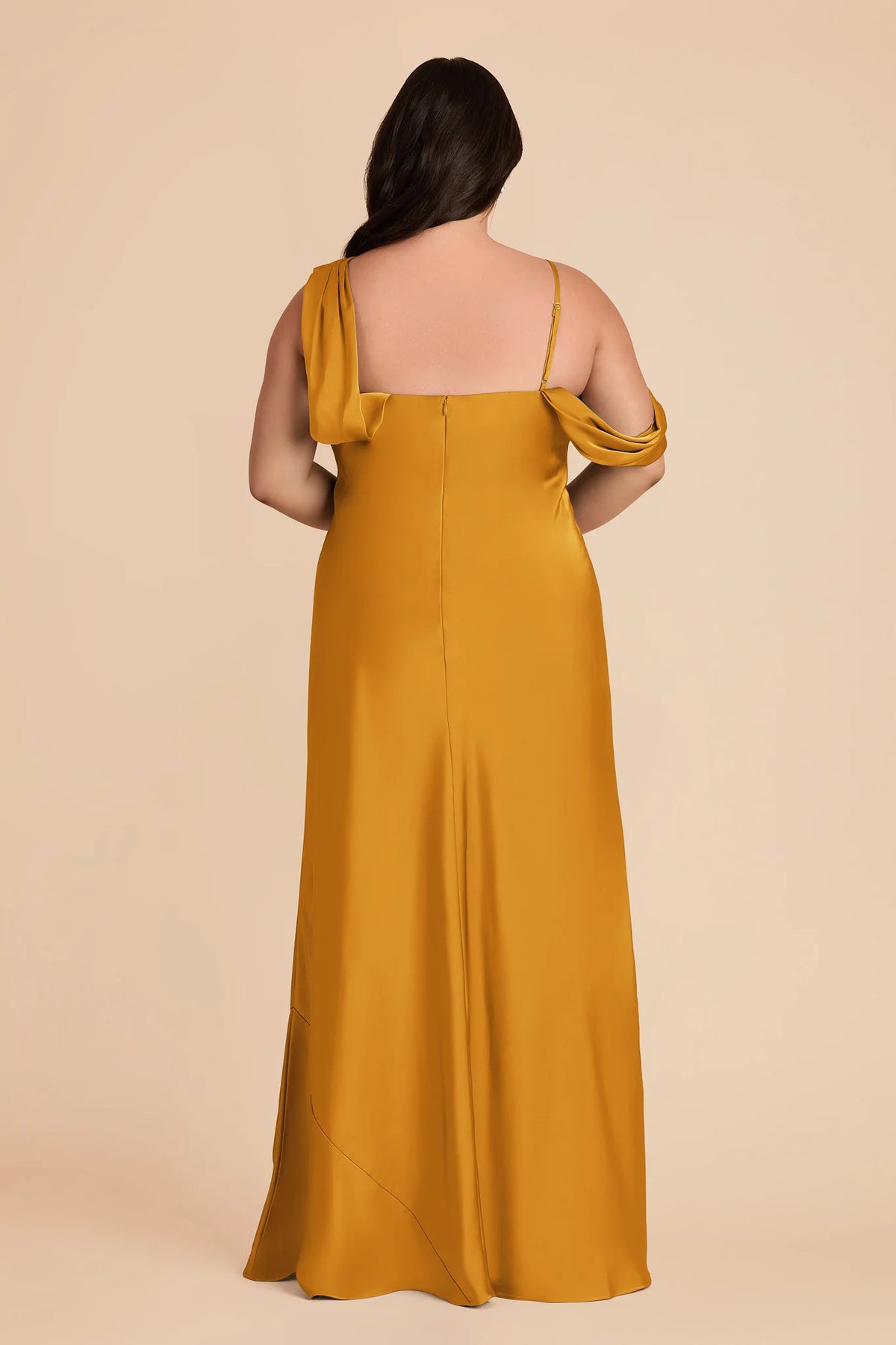 Thalia Butterscotch back view bridesmaid dress