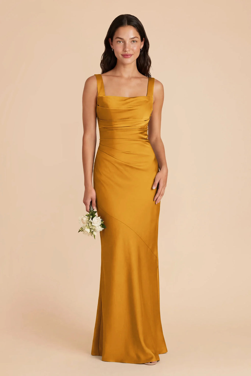 Colette Butterscotch front view bridesmaid dress