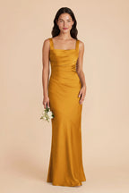 Colette Butterscotch front view bridesmaid dress