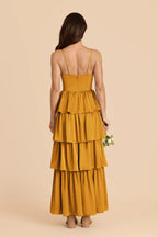 Calista Butterscotch back view bridesmaid dress