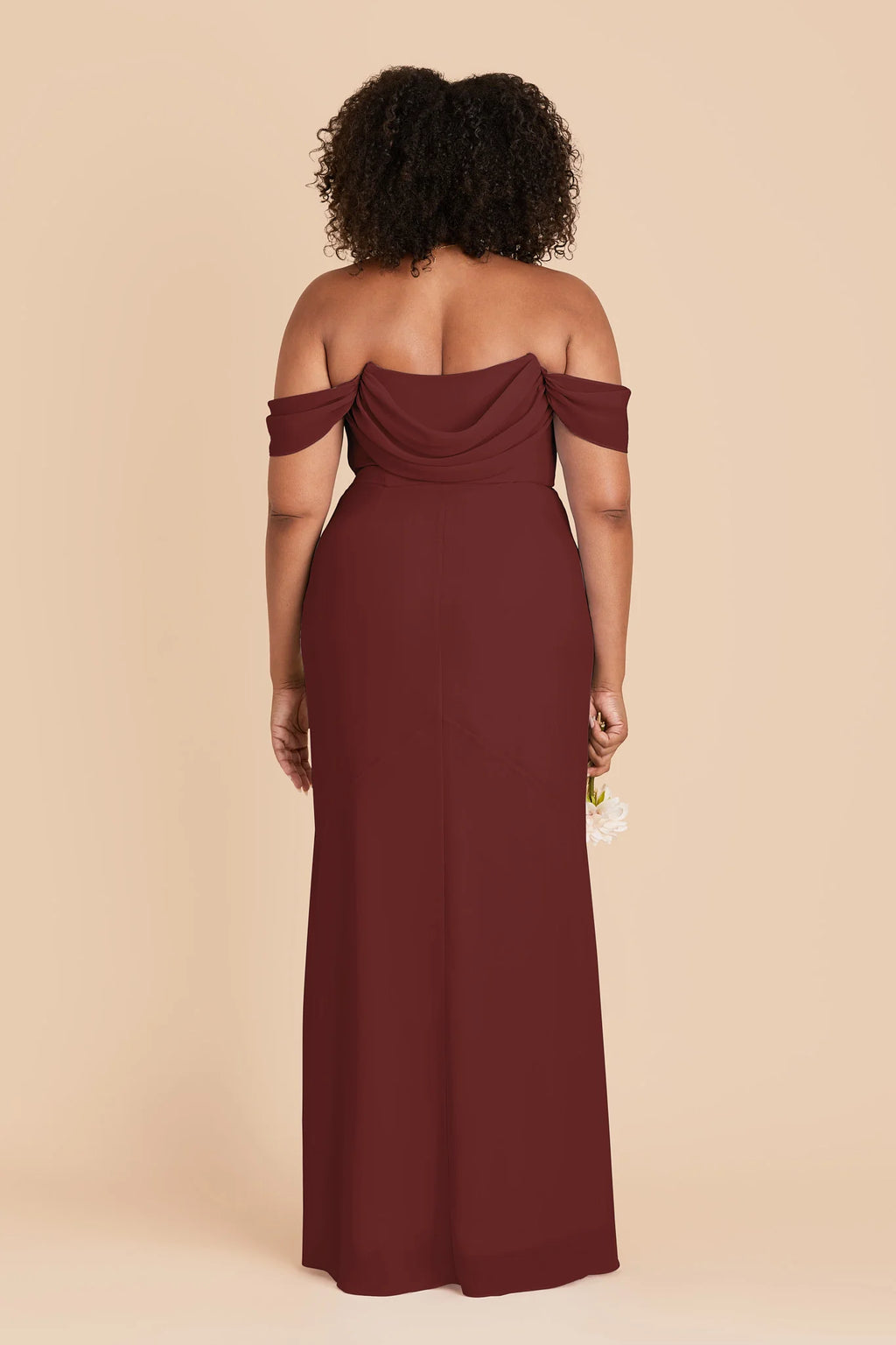 Odessa Cabernet back view bridesmaid dress