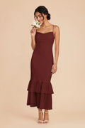 Liora Cabernet front view bridesmaid dress