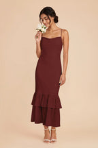 Liora Cabernet front view bridesmaid dress