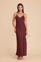 Amara Cabernet front view bridesmaid dress