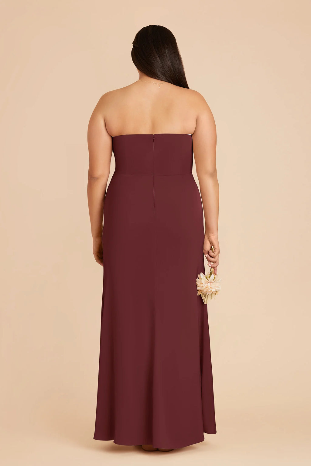 Lucienne Cabernet back view bridesmaid dress