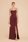 Lucienne Cabernet front view bridesmaid dress