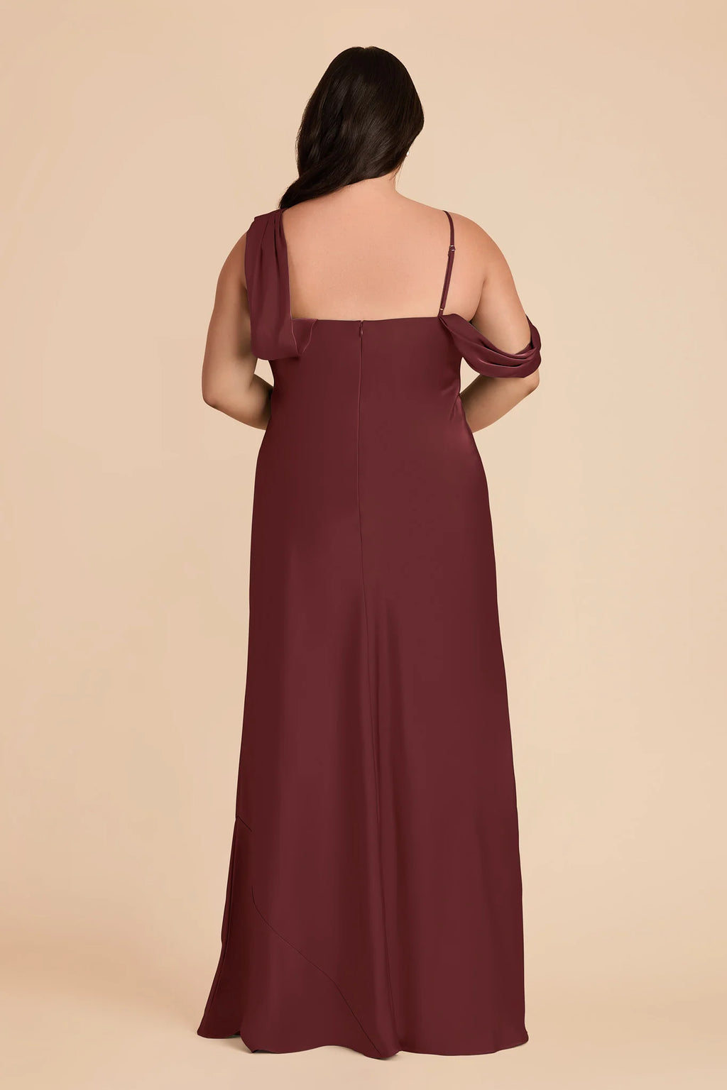 Thalia Cabernet back view bridesmaid dress