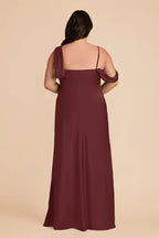 Thalia Cabernet back view bridesmaid dress
