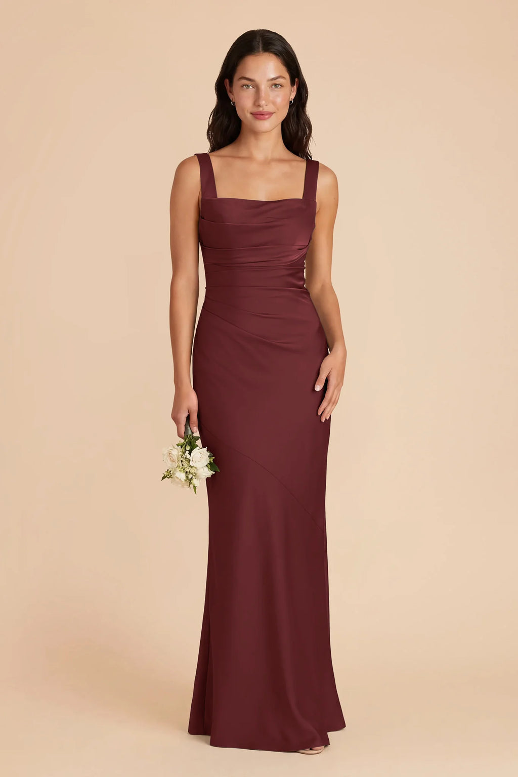 Colette Cabernet front view bridesmaid dress