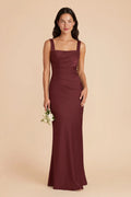 Colette Cabernet front view bridesmaid dress