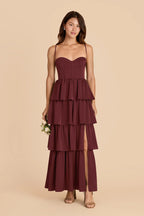 Calista Cabernet front view bridesmaid dress