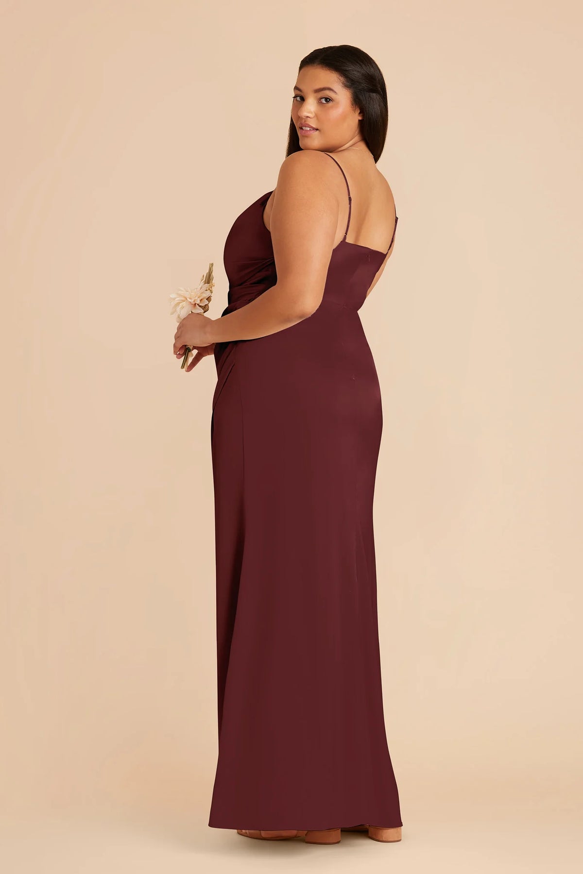 Sabine Cabernet back view bridesmaid dress