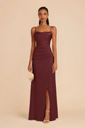 Sabine Cabernet front view bridesmaid dress