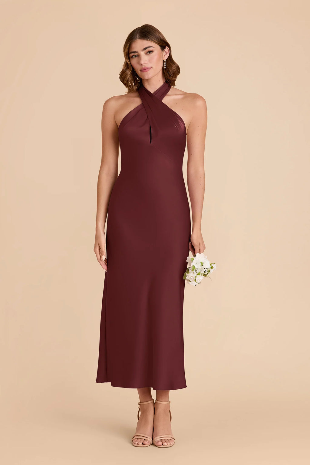 Seraphine Cabernet front view bridesmaid dress