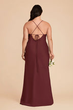 Estelle Cabernet back view bridesmaid dress