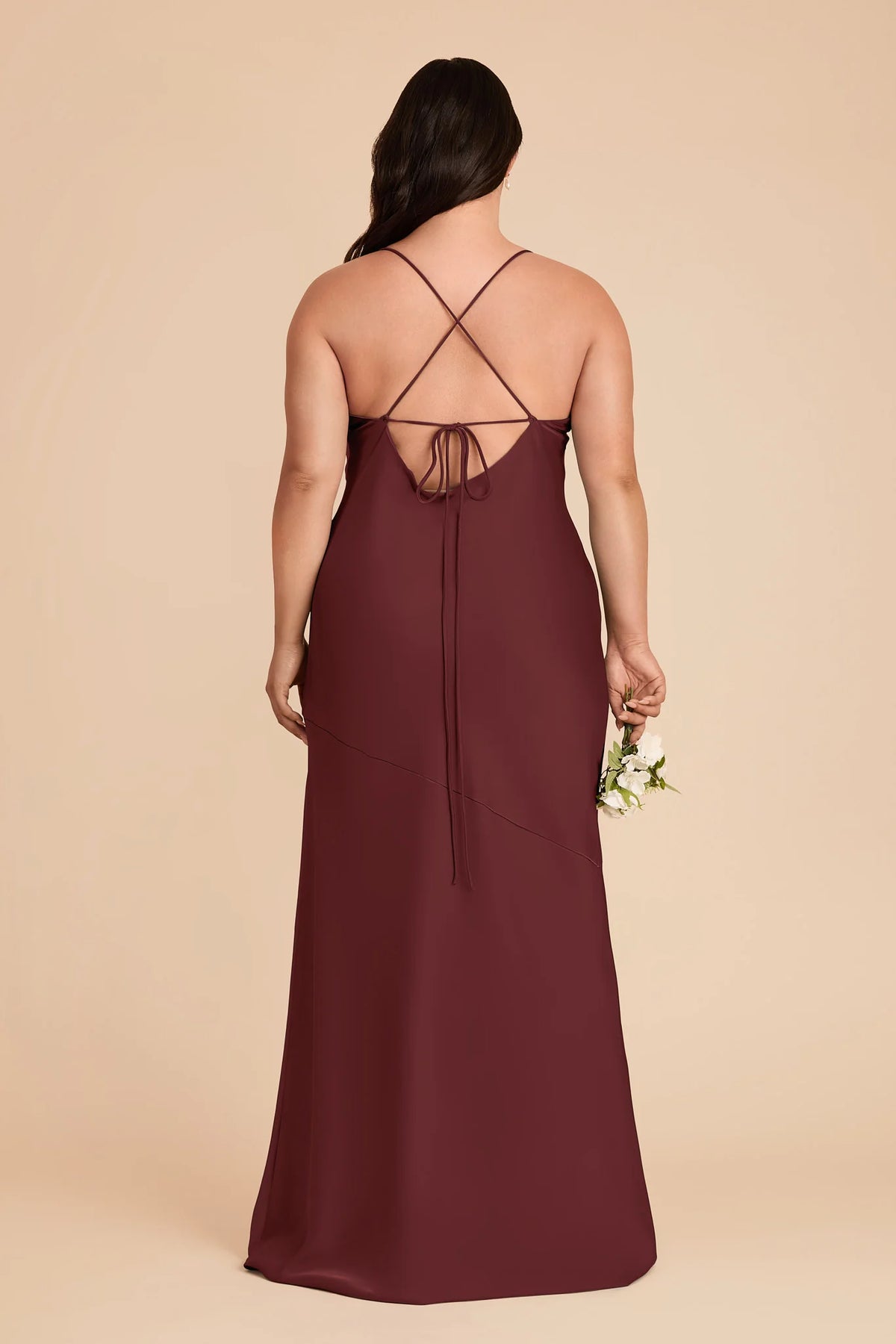 Estelle Cabernet back view bridesmaid dress