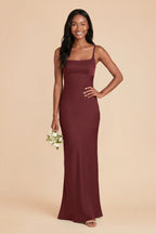 Noelle Cabernet front view bridesmaid dress